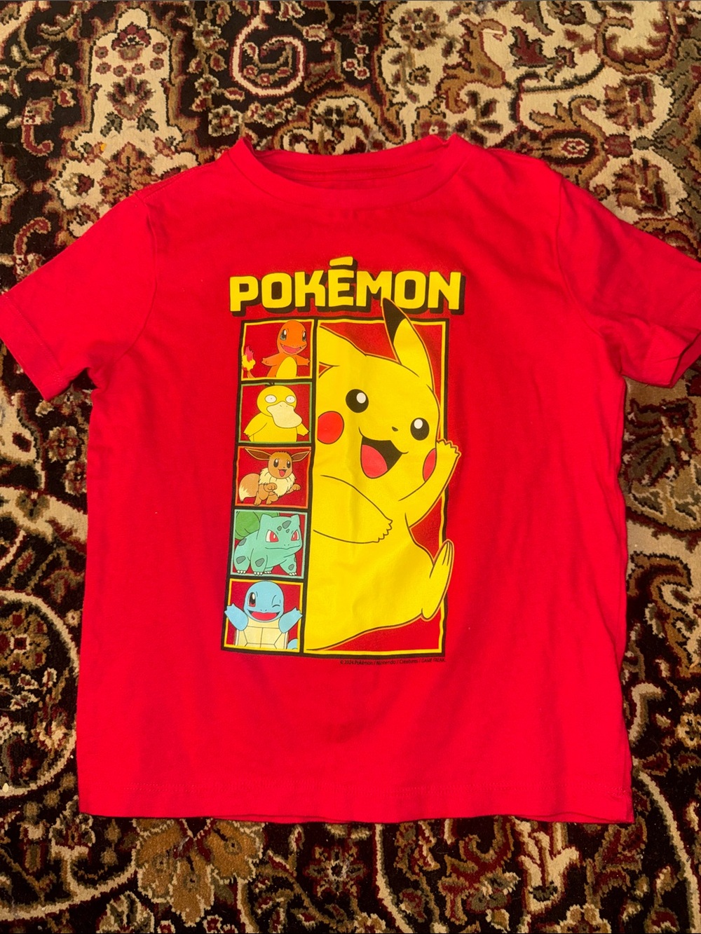 Pokémon Pikachu Red Kids Graphic T‑Shirt Size 6/7